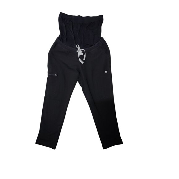FIGS Technical Collection Black Straight Leg Maternity Pants L - Picture 1 of 12